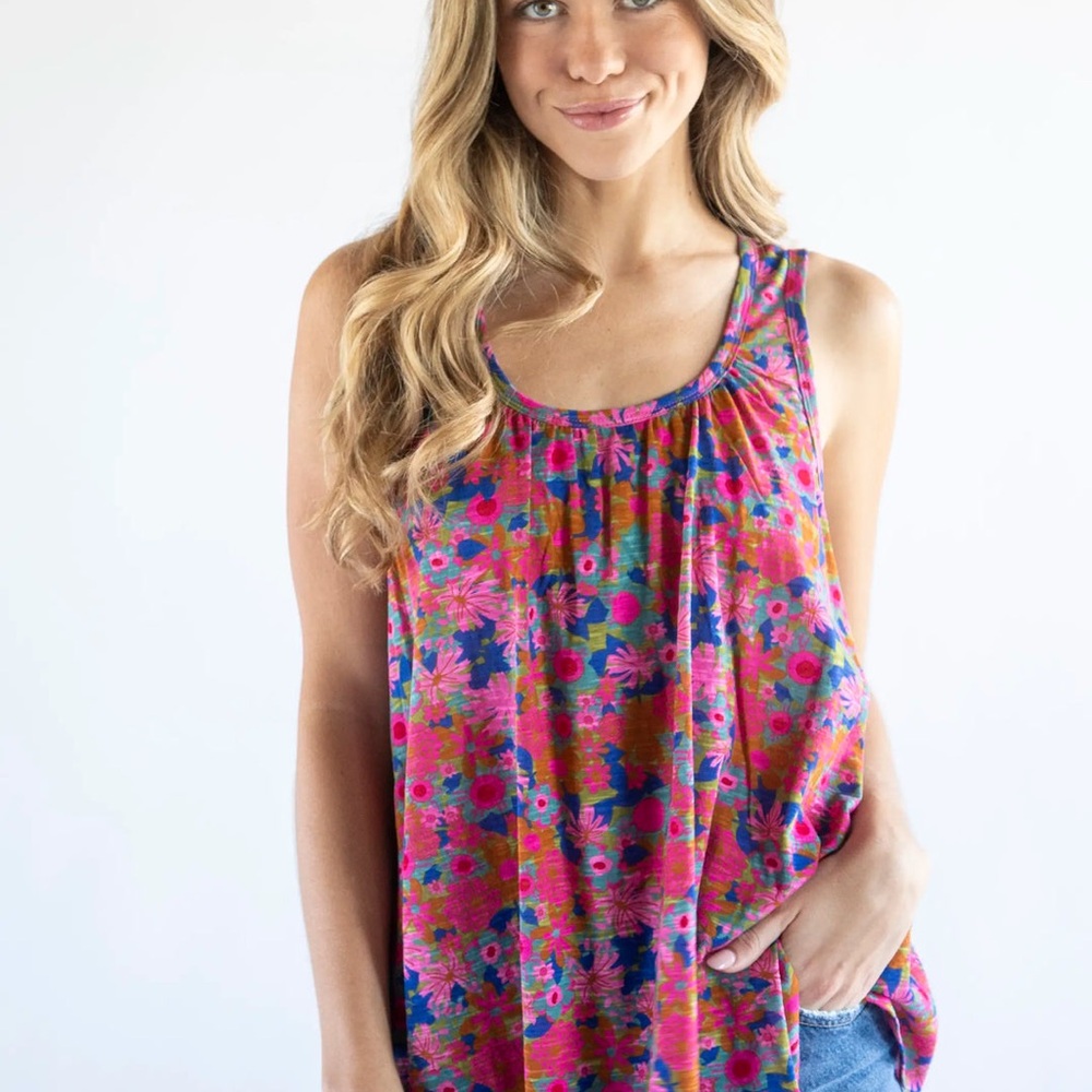 NATURAL LIFE  Free Spirit Knit Tank Top - Cream Botanicals - L/XL - Picture 2 of 9